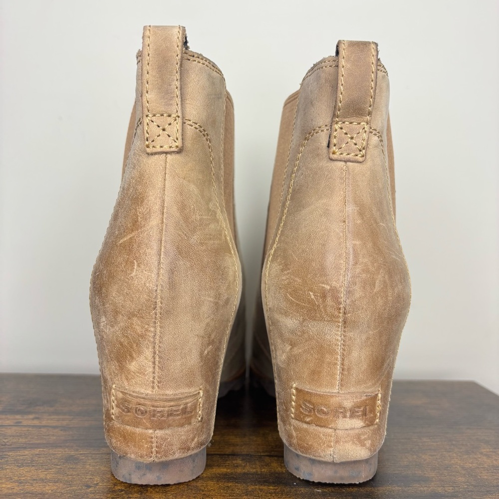 Sorel Lea Wedge Joan Of Arctic Elk Womens Bootie Ankle Shoe Size 8 Brown - Picture 7 of 8